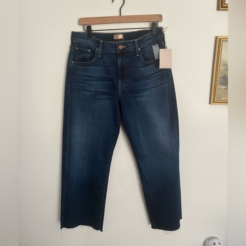 MOTHER Lil' Mid Rise Rambler Zip Ankle Fray Taking Chances Women’s size 31 P NWT